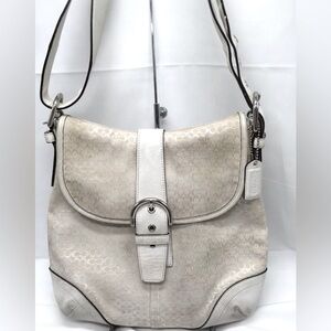 Coach Soho Signature Jacquard Duffle Buckle Flap Shoulder Handbag
